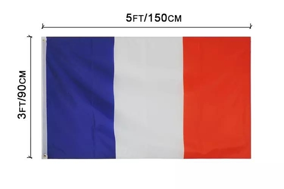 Đã in 3X5FT Pháp Cờ ba màu Cờ quốc gia 100% Polyester Sẵn sàng giao hàng