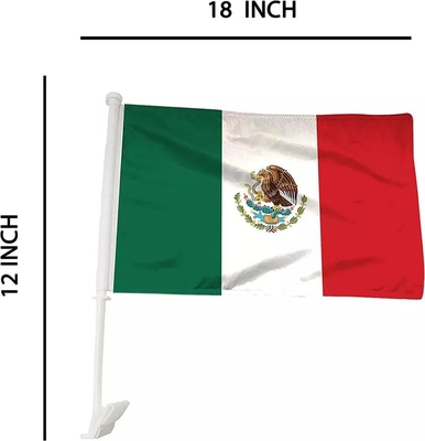 Màn hình cờ ô tô tùy chỉnh được in cờ ô tô Mexico với cột nhựa