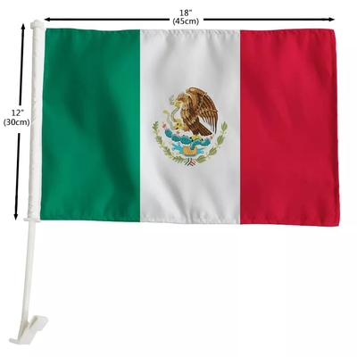 Màn hình cờ ô tô tùy chỉnh được in cờ ô tô Mexico với cột nhựa