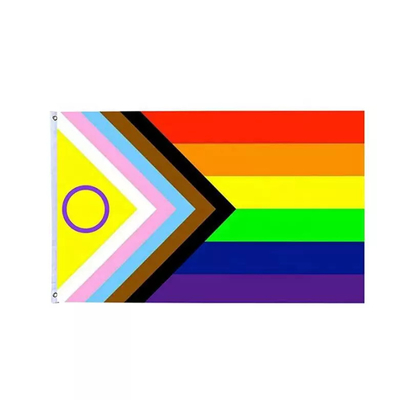 In kỹ thuật số Cầu vồng LGBT Flag 3x5Ft 100D Polyester Progress Flag