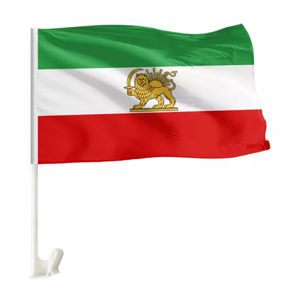 Cờ cửa sổ ô tô tùy chỉnh của Iran Màu Pantone Polyester Iran Lion Flag