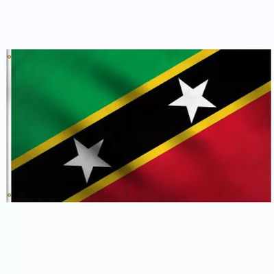 Kích thước tùy chỉnh Cờ St Kitts và Nevis In một mặt / hai mặt Màu CMYK