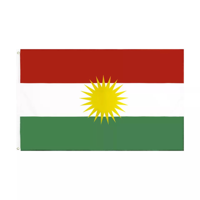 100% Polyester Quốc kỳ Kurdistan Màu Pantone cho tiệc cưới
