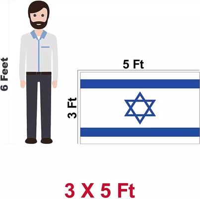 3x5ft Quốc kỳ Israel Quốc kỳ Polyester in một mặt/hai mặt Cờ thế giới