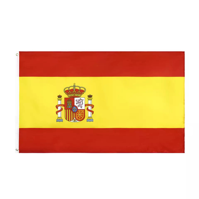 Màu Pantone Polyester Cờ thế giới Phong cách treo Quốc kỳ Tây Ban Nha