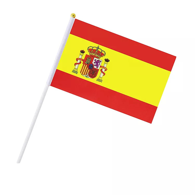 Cờ cầm tay nhỏ cầm tay Logo tùy chỉnh in Cờ quốc gia Tây Ban Nha