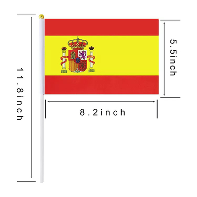 Cờ cầm tay nhỏ cầm tay Logo tùy chỉnh in Cờ quốc gia Tây Ban Nha